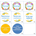 Значок-розетка “Випускник дитячого садка“ жовто-синій. 2 ряди, 11 см